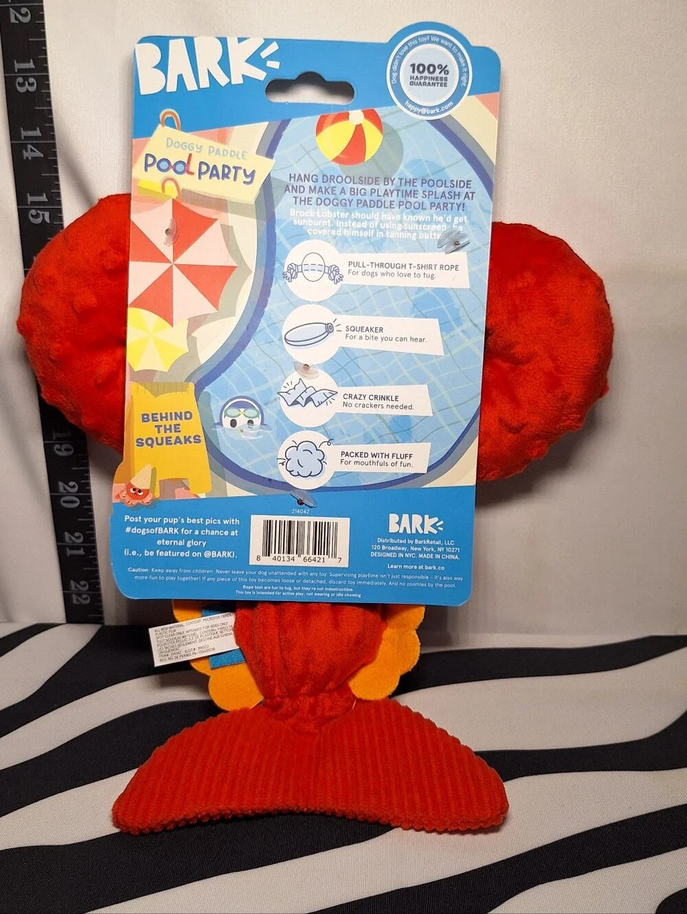 NWT Bark Brock Lobster Dog Toy All Dog Sizes